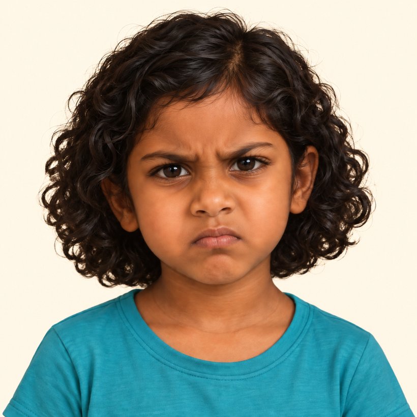Maya showing a angry face