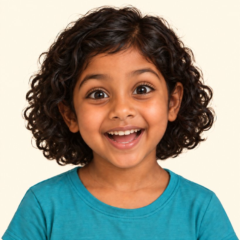 Maya showing a excited face