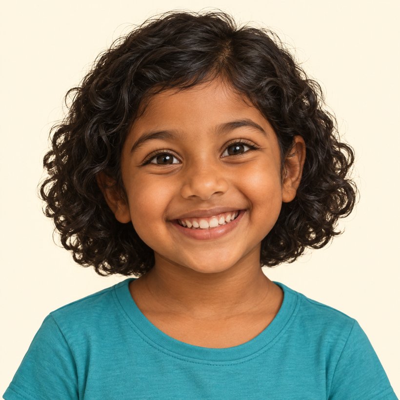 Maya showing a happy face