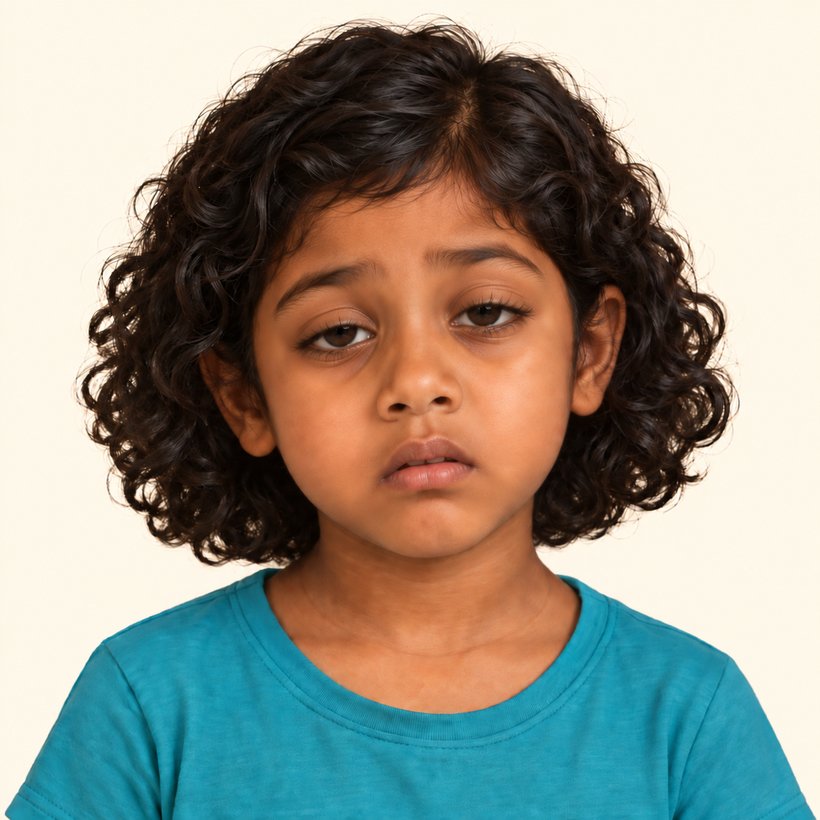 Maya showing a tired face