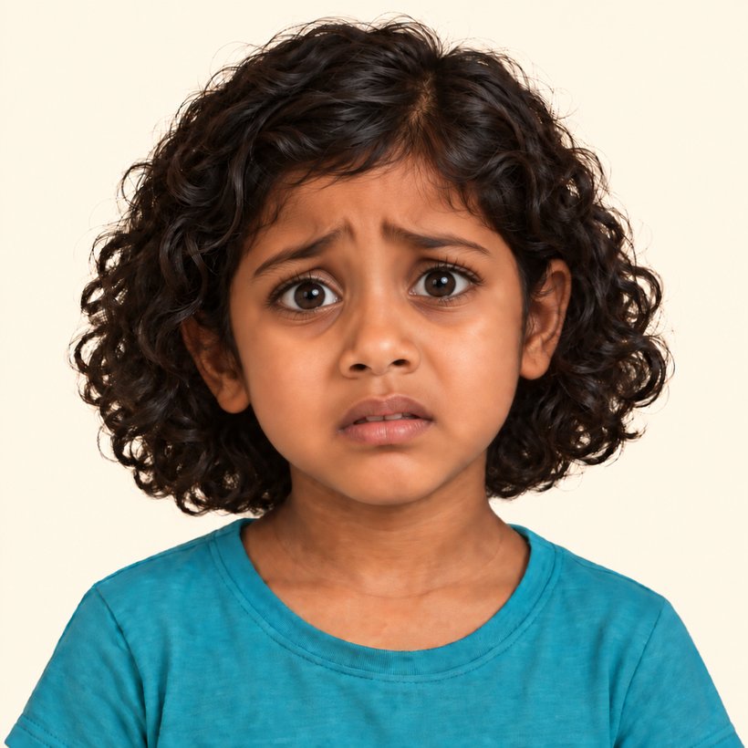 Maya showing a worried face