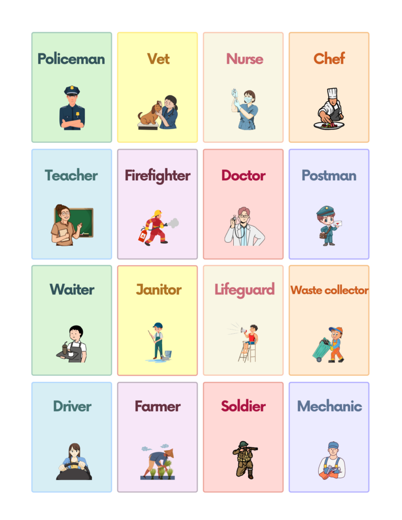 Free Community Helpers Flashcards for Autism and Speech Therapy