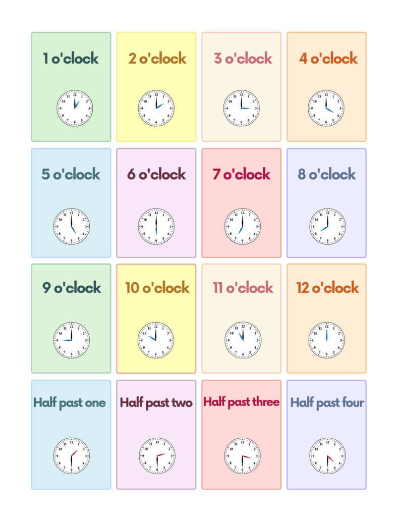 Free Telling Time Flashcards for Autism and Speech Therapy | AutisticHub free-telling-time-flashcards-for-autism-and-speech-therapy-autistichub