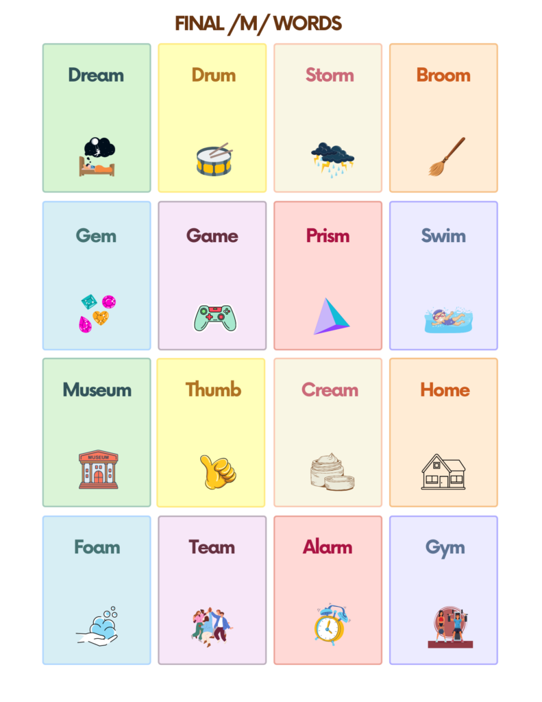 speech words with m