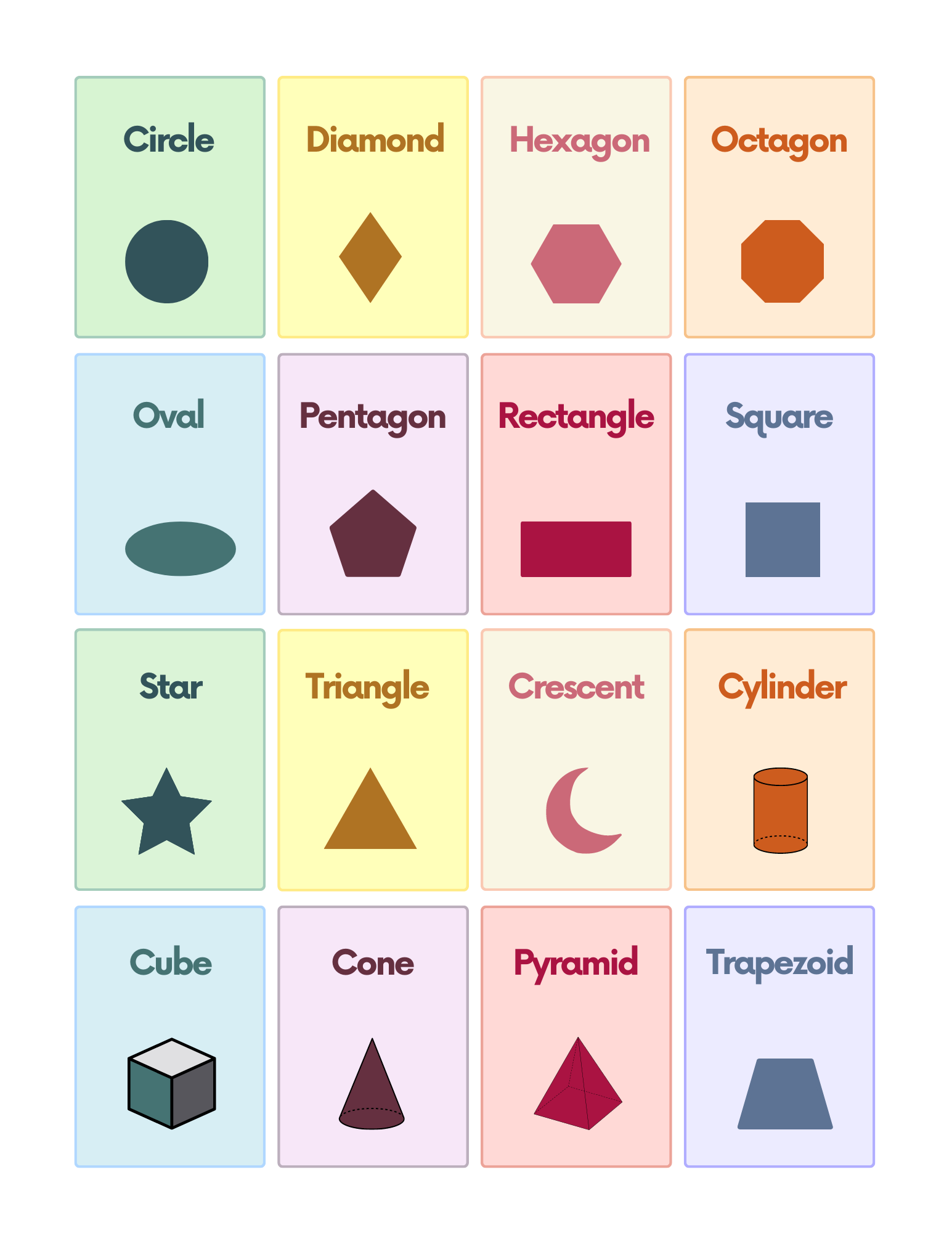 Free Shapes Flashcards for Autism and Speech Therapy AutisticHub